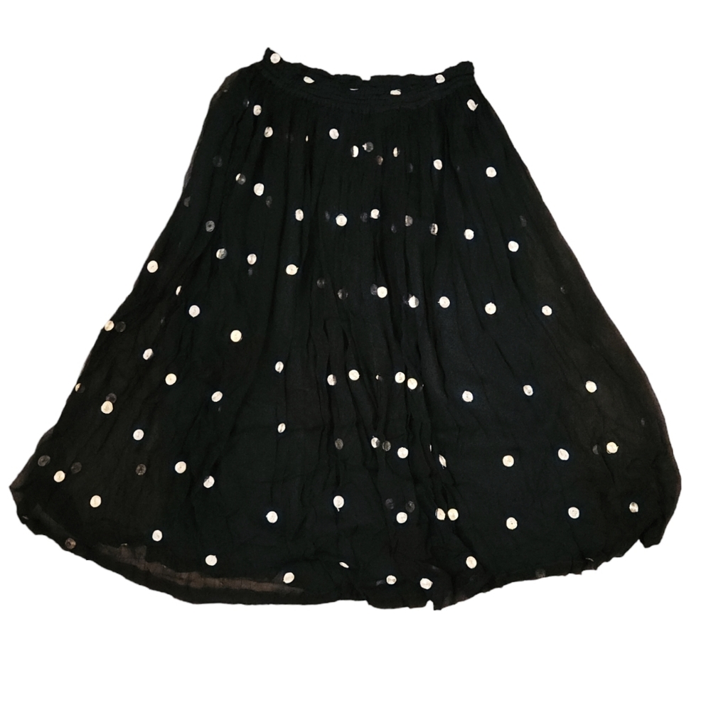 Lost and Found X Paul Ropp 100% Rayon Black and Gold Gypsy Boho style Skirt Mult